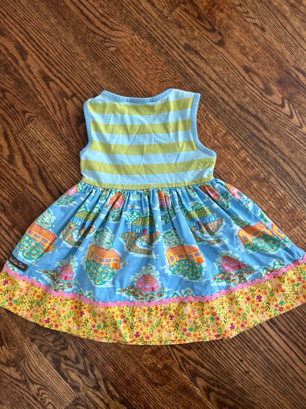 Matilda Jane Home Sweet Home Dress Size 2 Colorful Patchwork Cottage Print - Picture 3 of 6